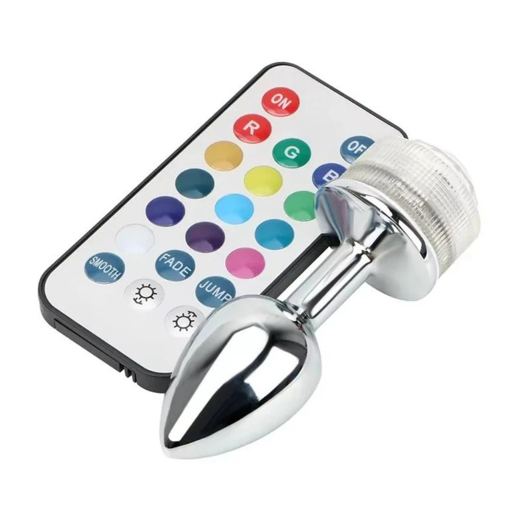 Frowzer Remote Control Uzaktan Kumandalı Led Işıklı Metal Anal Plug Medium