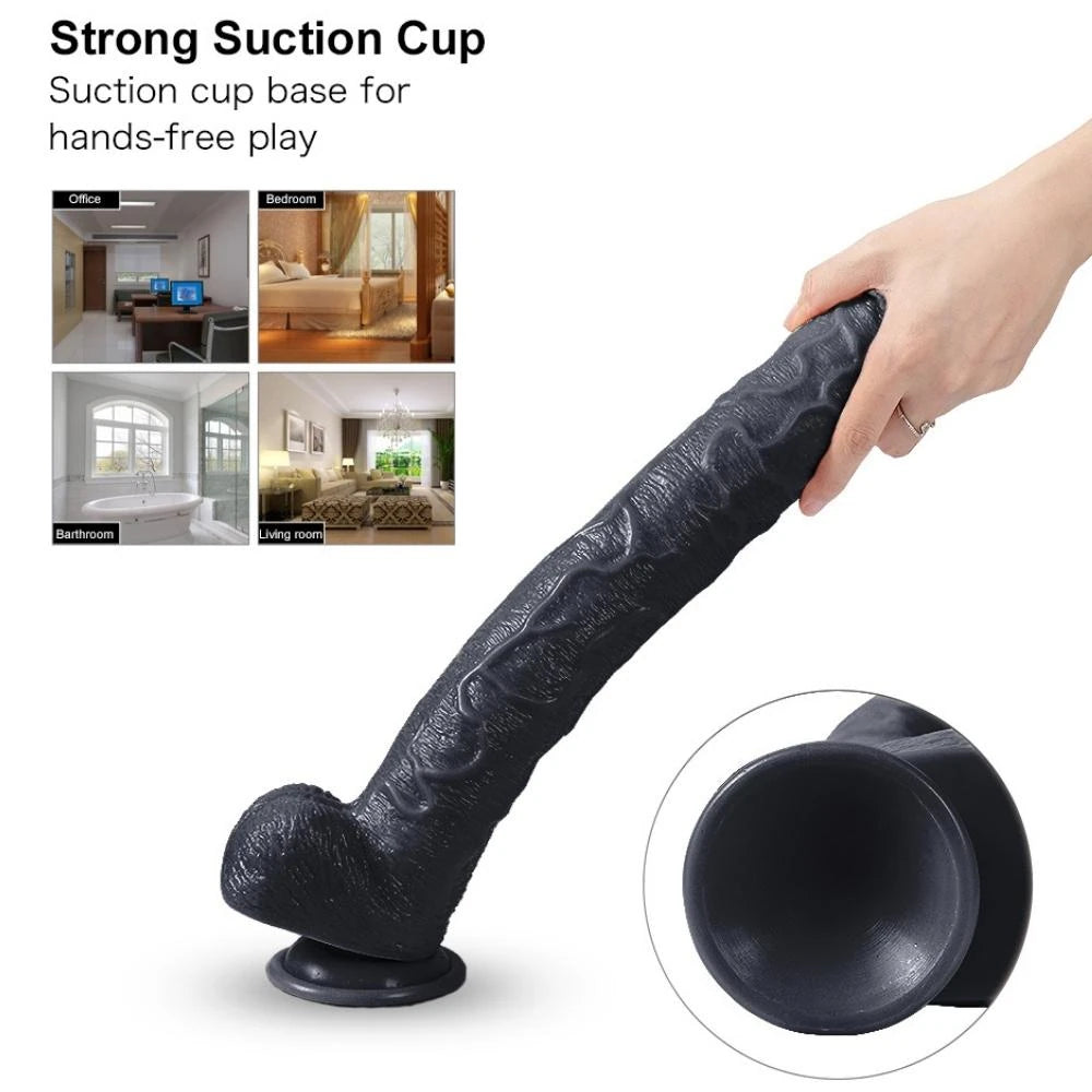 Xise Dildo Series Huoer Flexible 43 cm Realistik Büyük Penis XS-WBC10068-Black