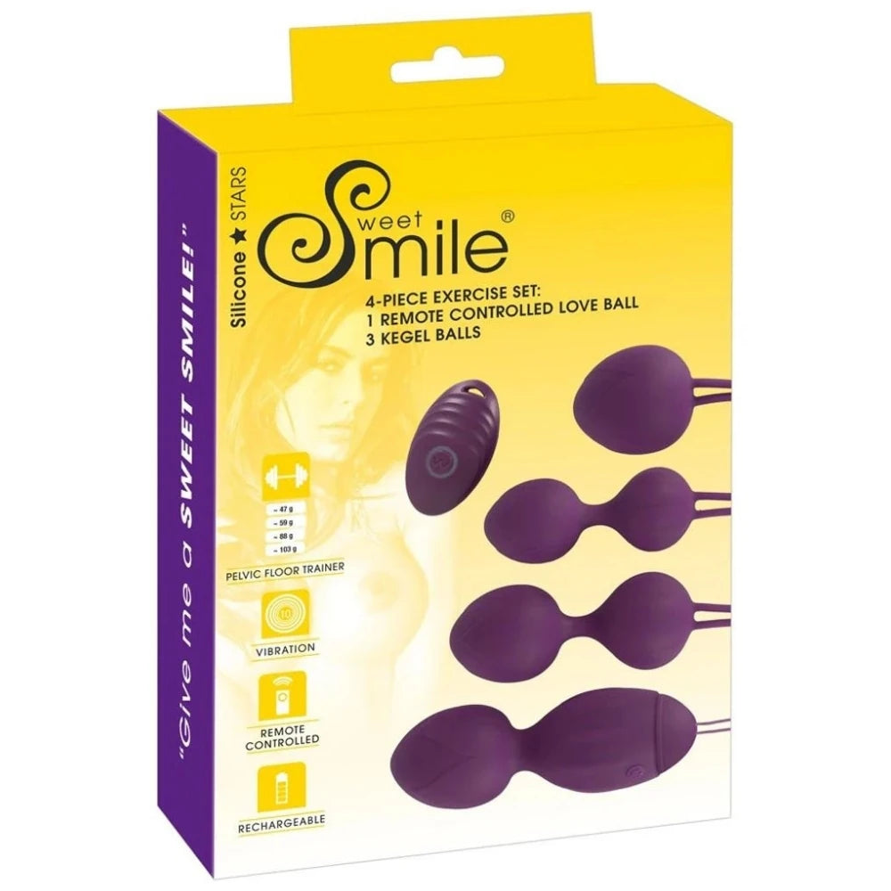 Sweet Smile 4 Piece Kegel Exercise Set Uzaktan Kumandalı Kegel Vibratör