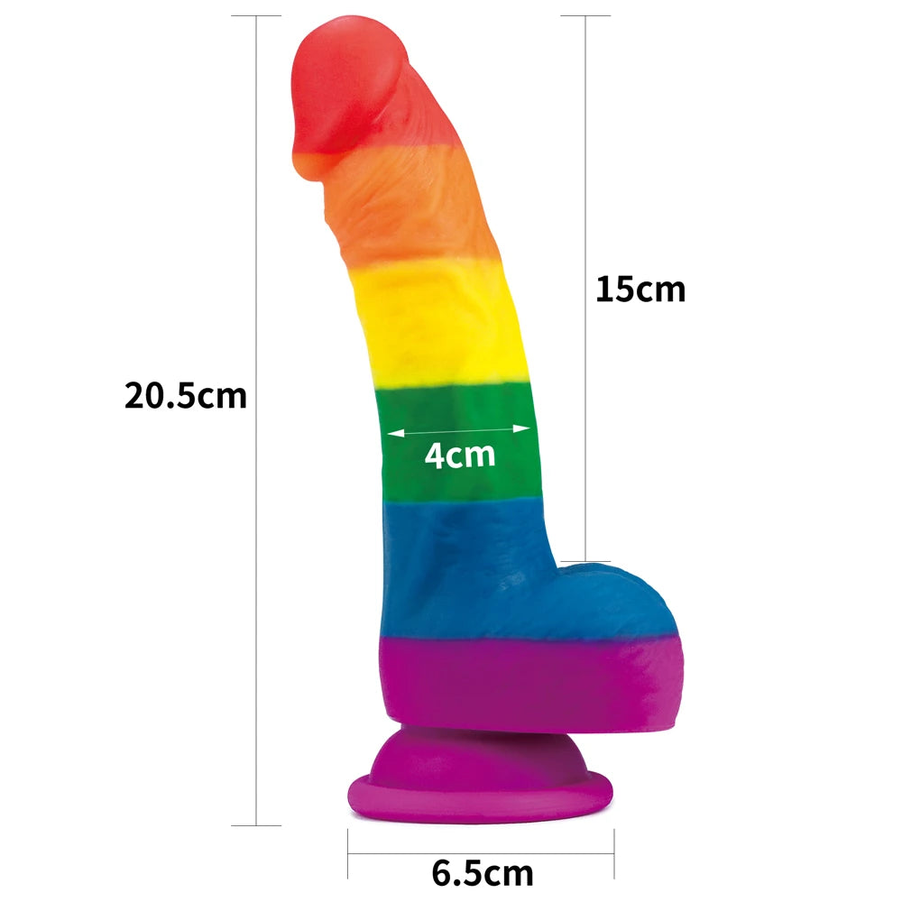 Lovetoy Prider Dildo 20 cm Renkli Soft Doku Realistik Penis LV410027