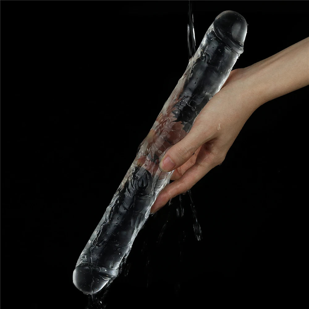 Lovetoy Flawless Clear 30 cm Double Dildo Çift Taraflı Penis LV310018