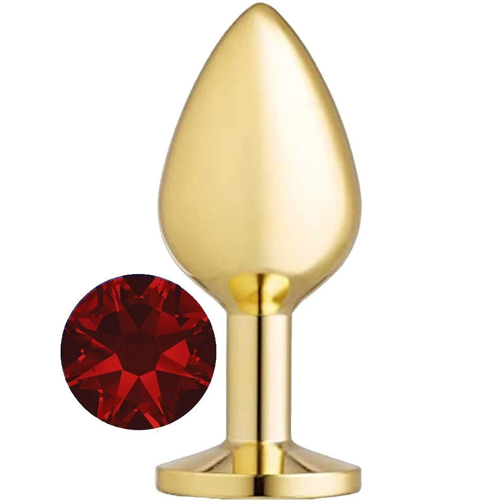 Frowzer Gold Small Kırmızı Kristal Taşlı Metal Anal Plug