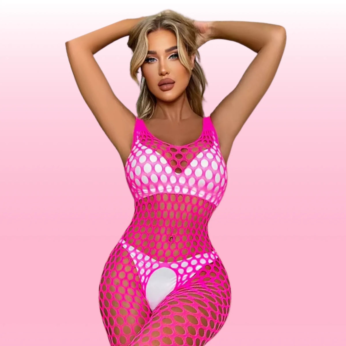 Frowzer She Sein Fishnet Seksi Vücut Çorabı-Pembe