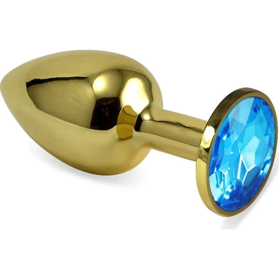 Frowzer Gold Large Mavi Kristal Taşlı Metal Anal Plug