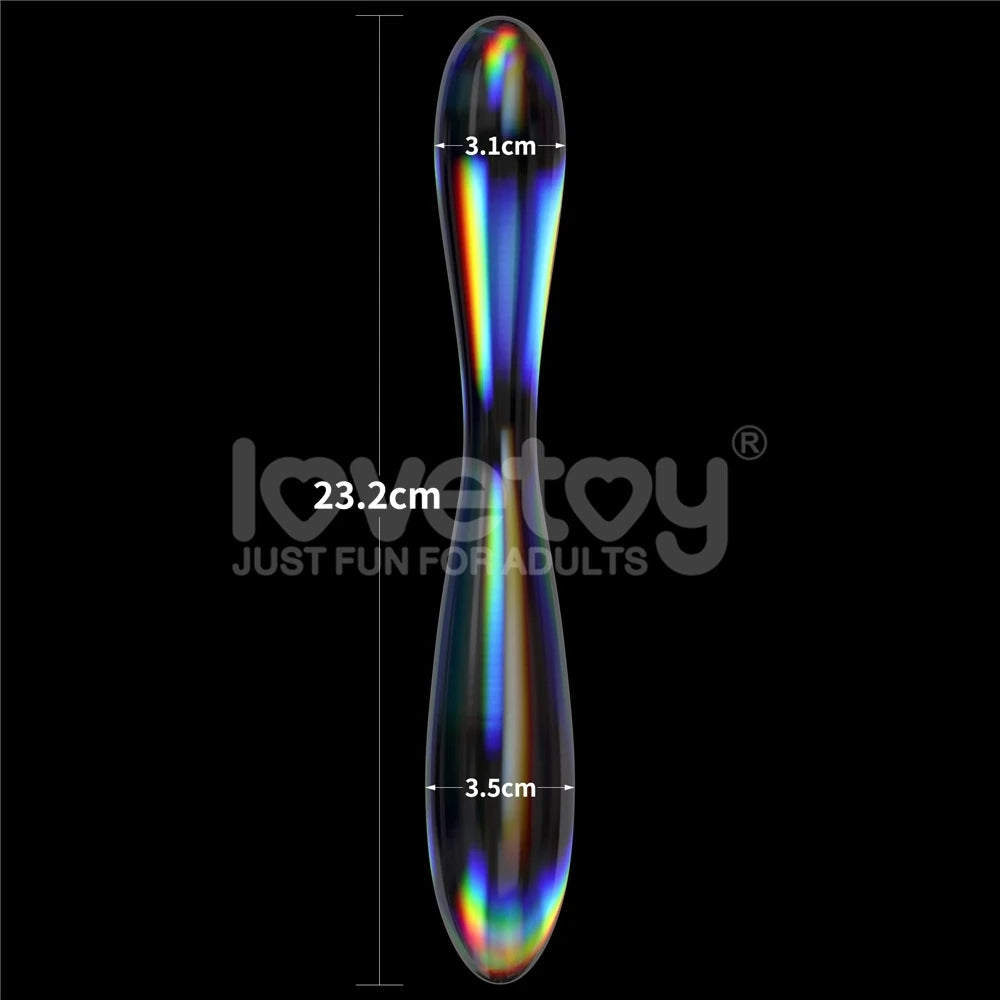 Lovetoy Twilight Gleam Glass Dildo-Double Delight Çif Taraflı Cam Dildo LV610025