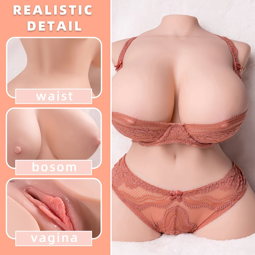 Shequ Tiny Doll İtme Fonkiyon İskelet Yarım Vücut Masturbator SQ-MAT20072