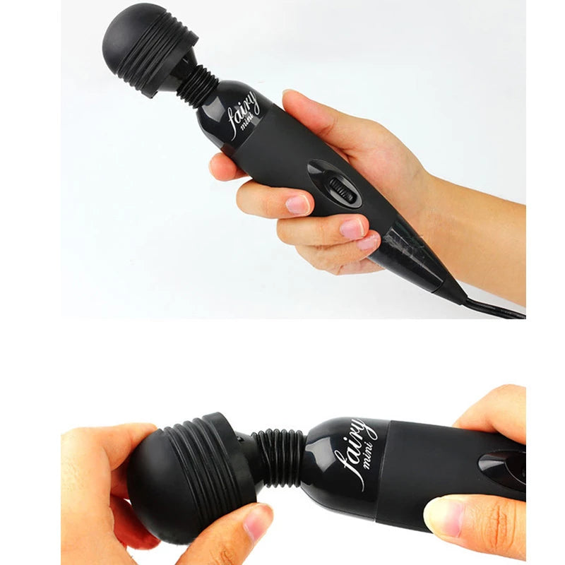 Frowzer Fairy Wand Güçlü Titreşimli Elektrikli Masaj Aleti-Black
