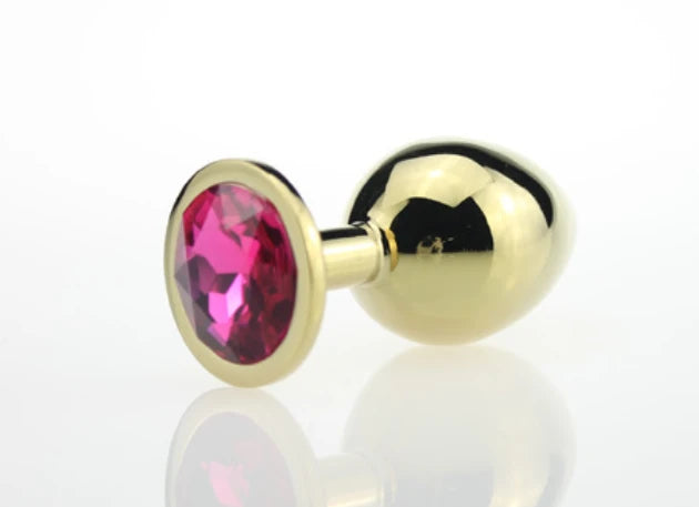 Frowzer Gold Large Pembe Kristal Taşlı Metal Anal Plug