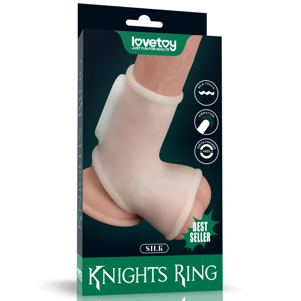 Lovetoy Vibrating Silk Knights Ring Scrotum Sleeve Titreşimli Penis Kılıfı LV343115