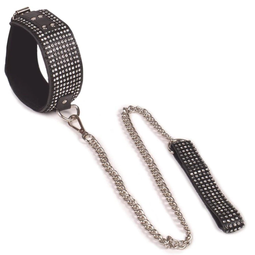Frowzer Fetish Fantasy Series Diamond Collar Taşlı Fetiş Tasma-Siyah