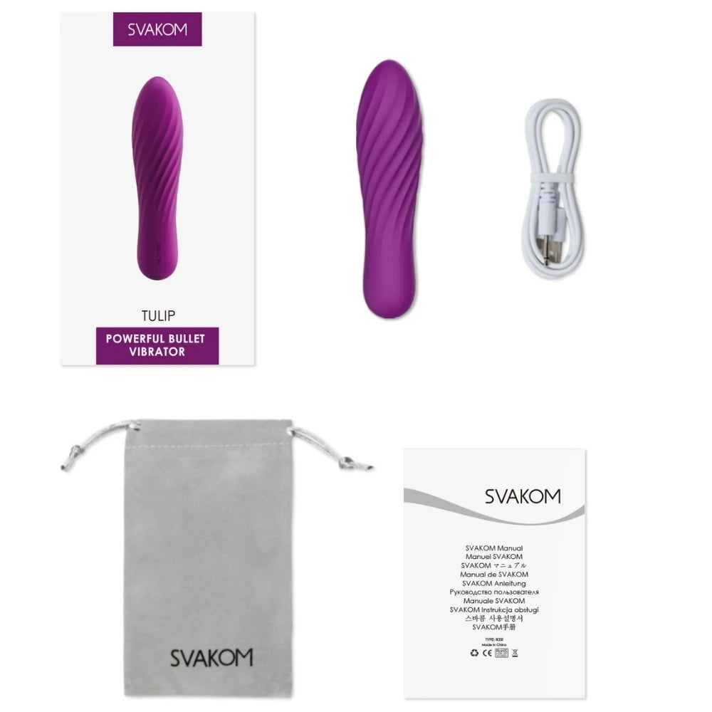 Svakom Tulip 10 Modlu Güçlü Mini Vibratör-Purple