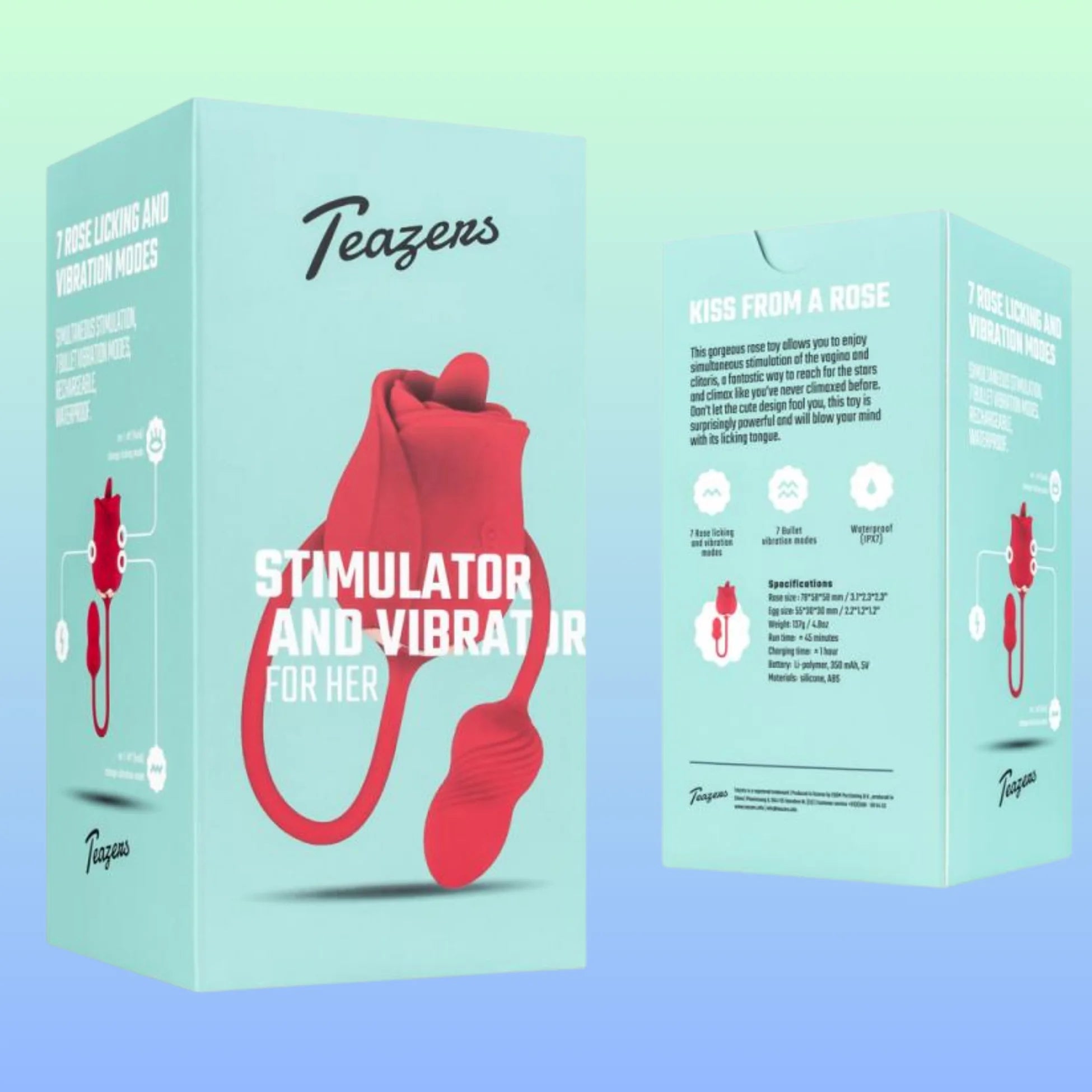 Teazers Rose Klitoris Stimülatör ve Hareketli Dil Vakum Vibratör