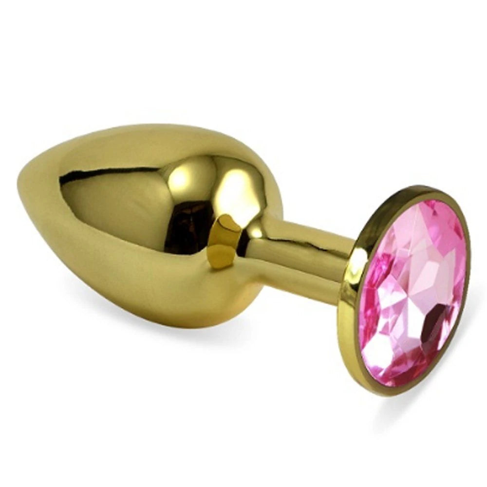 Frowzer Gold Large Pembe Kristal Taşlı Metal Anal Plug