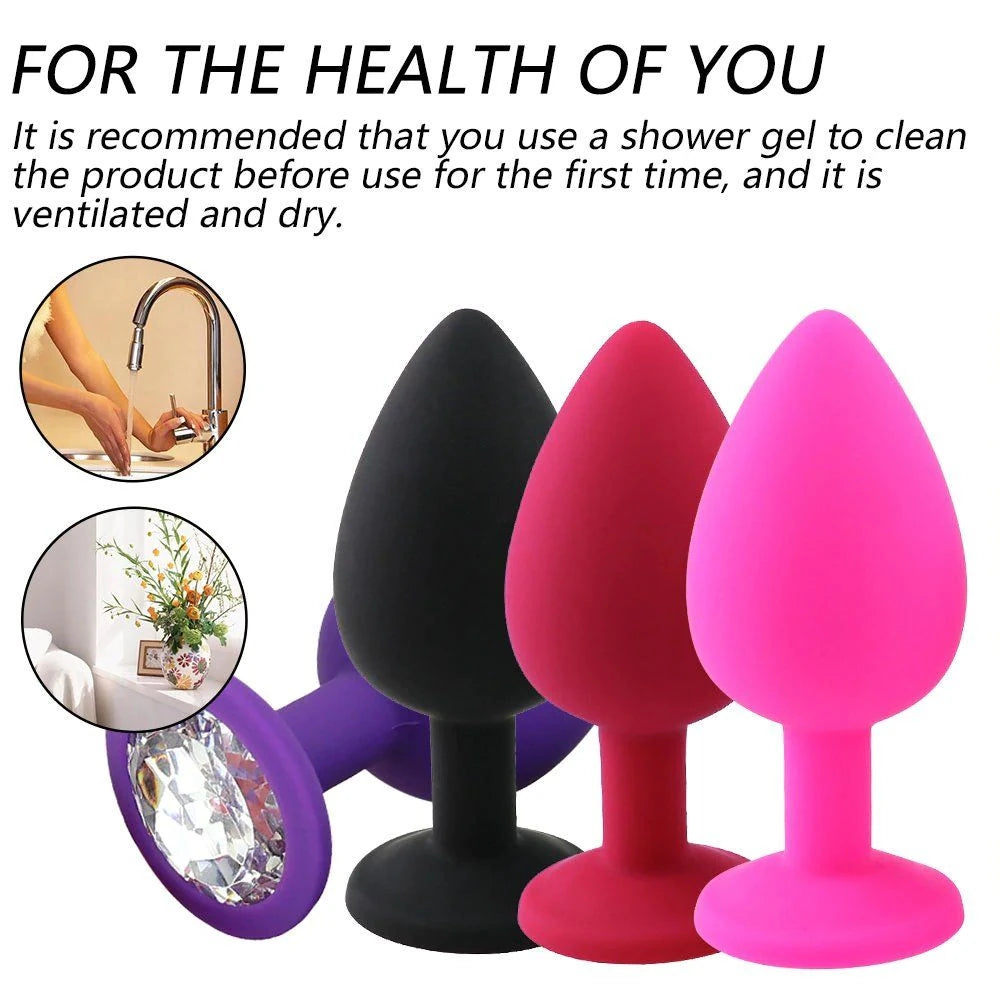 Frowzer Safe Body Black Silicone Large Mavi Taşlı Silikon Anal Plug