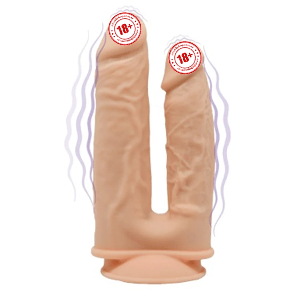 Silexd Double Penetration Titreşimli Çift Başlı Realistik Penis
