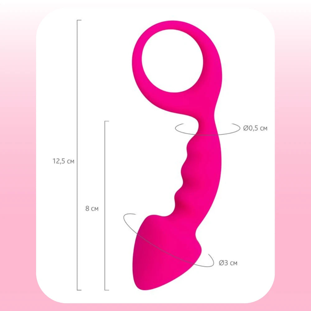 Frowzer The Anal Fantasy Halkalı ve Tırtıklı Pembe Silikon Anal Plug