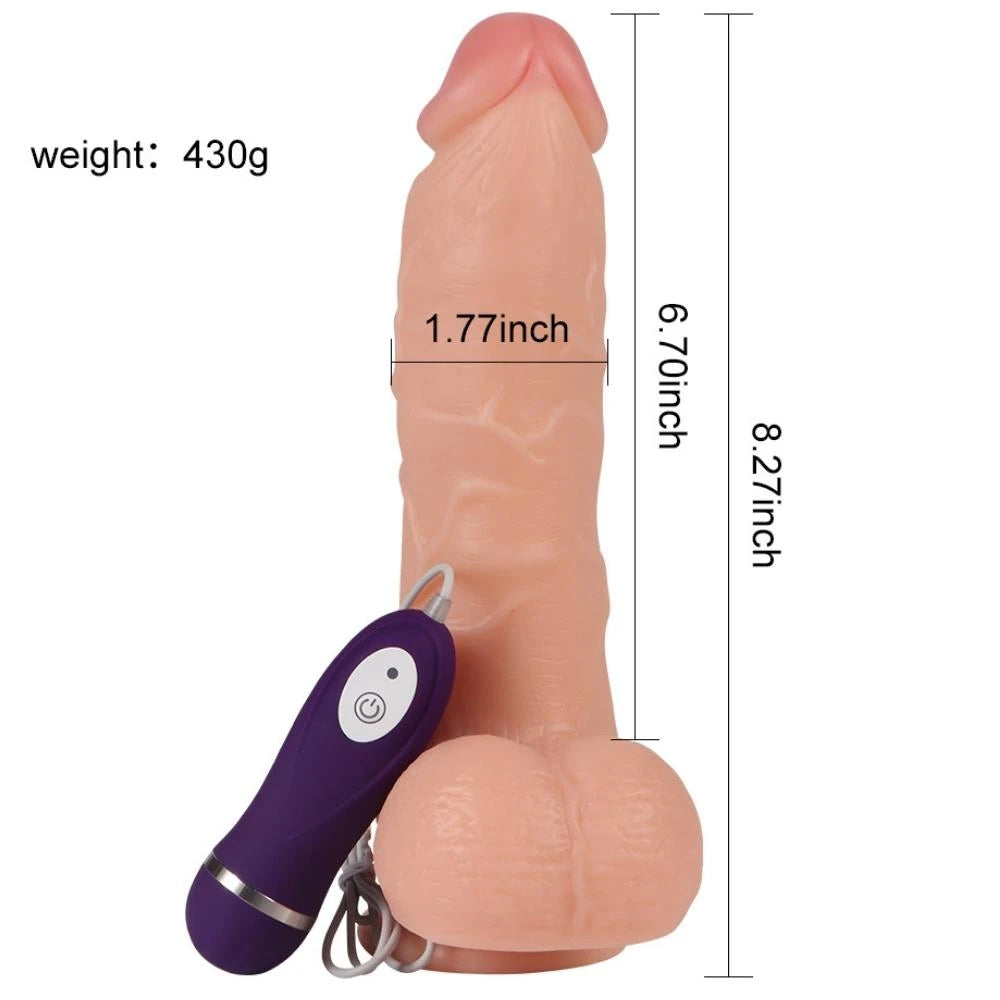 Shequ Adam Ruber Strapon 21 cm Belden Bağlamalı Titreşimli Realistik Penis