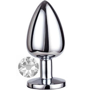 Frowzer Luxury Silver Beyaz Taşlı Büyük Metal Anal Plug