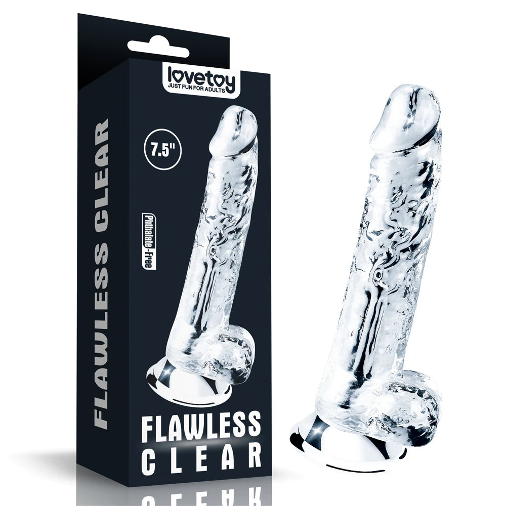 Lovetoy Flawless Clear Dildo 19 cm Realistik Jel Penis