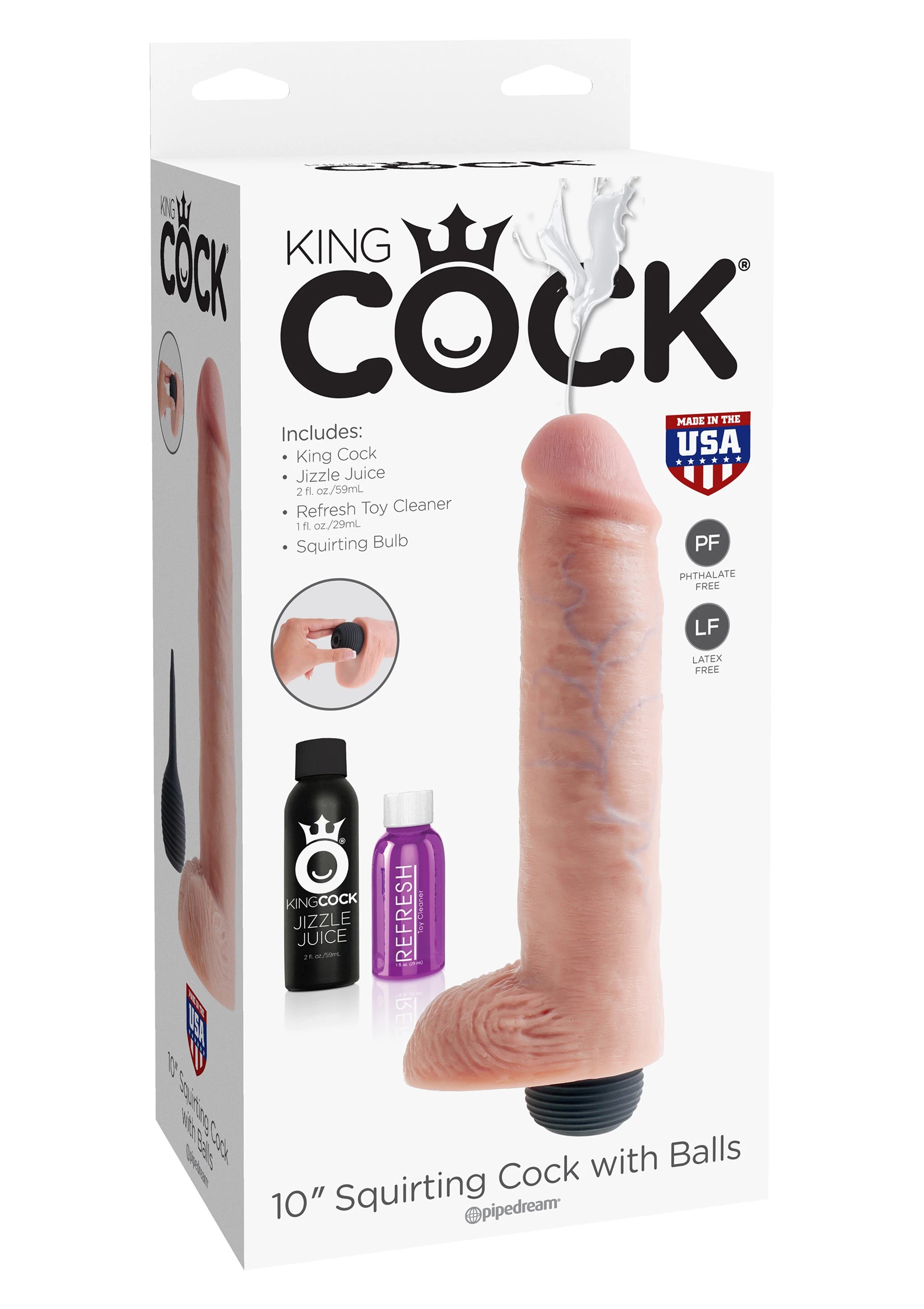 Pipedream King Cock Squirting Boşalabilir Amerikan Penis 25 cm