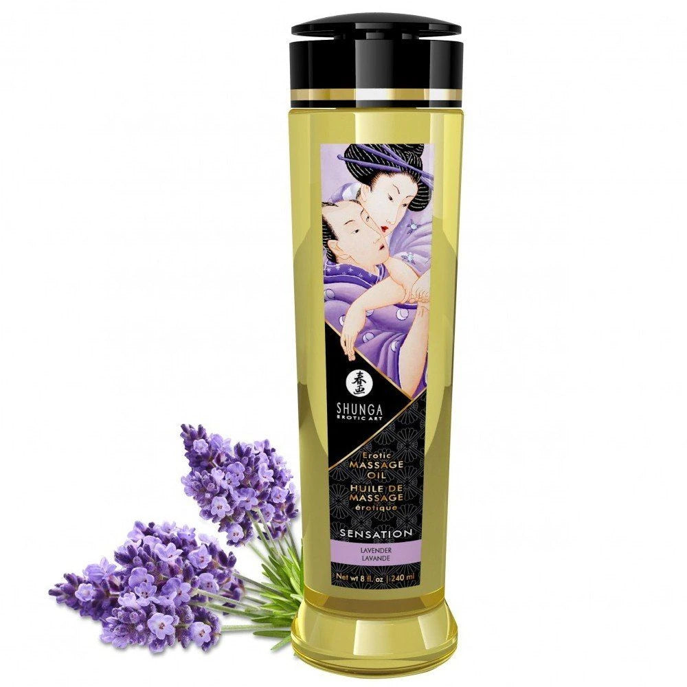 Shunga Massage Oil Sensation Lavanta Aromalı Isıtmalı Masaj Yağı 240 Ml.