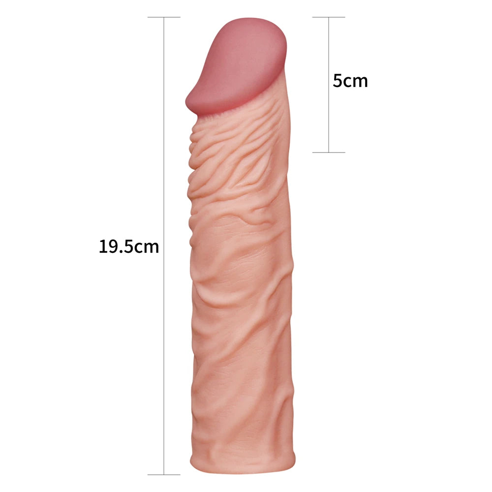 Lovetoy Pleasure X-Tender 5 cm Dolgulu Realistik Penis Kılıfı