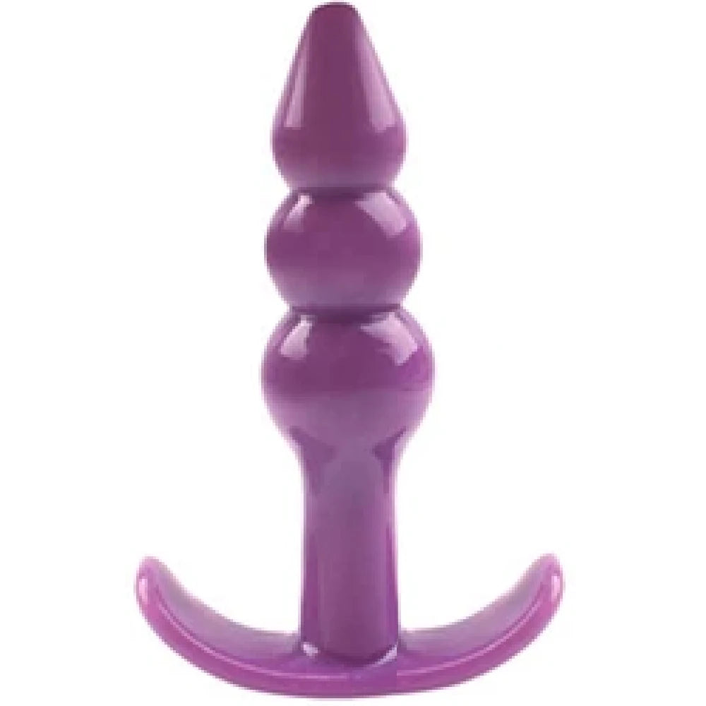 Frowzer Anal Fantasy Ribbled Silicone Jelly Butt Plug Anal Alıştırıcı-Purple