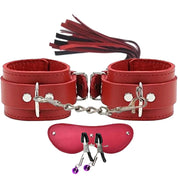 Frowzer Fetish Fantasy Series Cuffs 4 Pcs. Deri Fetiş Pozisyon Kelepçe Seti-Kırmızı