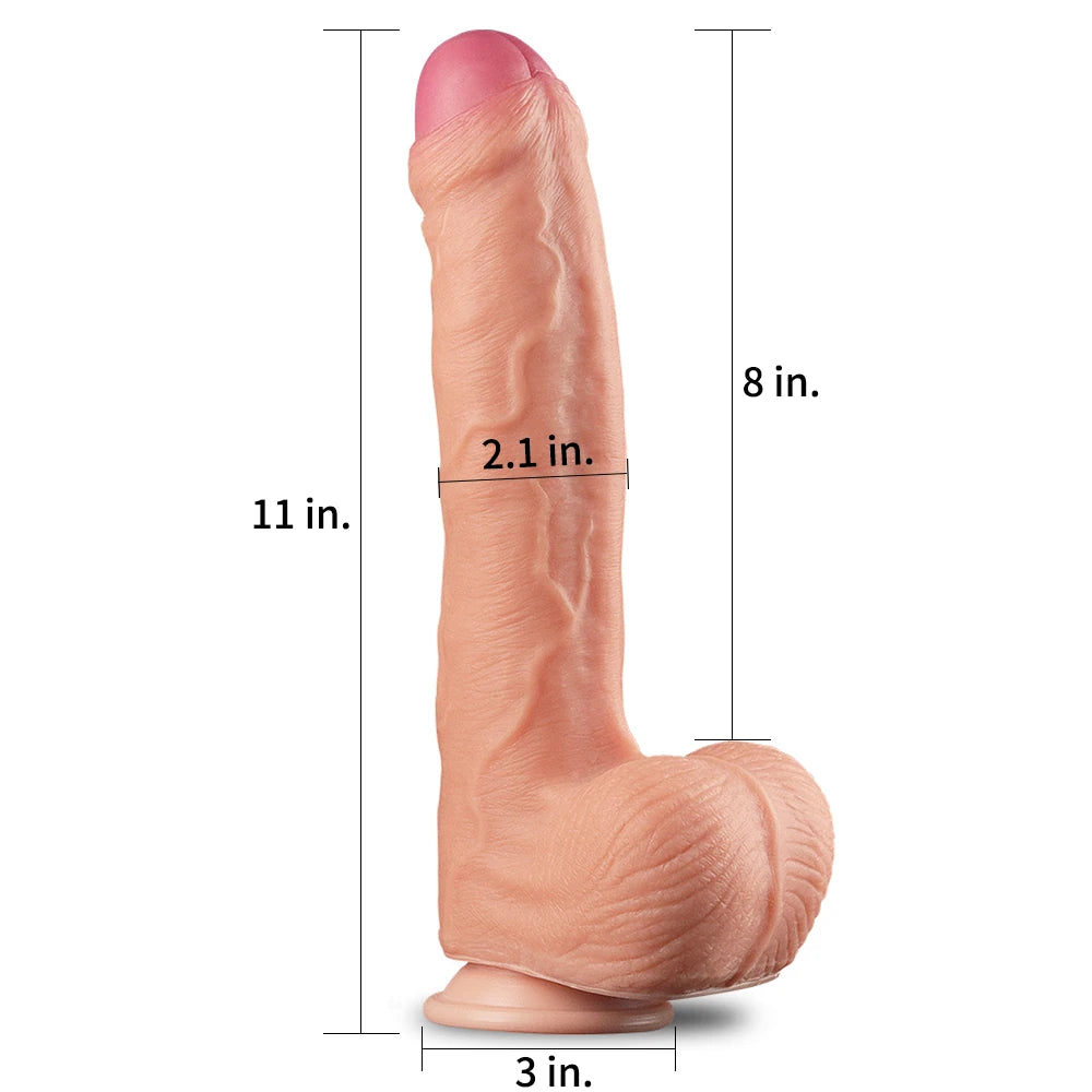 Lovetoy Dual Layered Platinum Silicone Cock 28 cm Realistik Penis LV411011