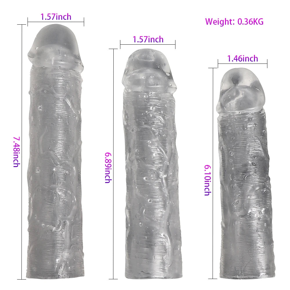 Shequ 3 Farklı Boyda Yumuşak Dokulu Penis Kılıfı Seti
