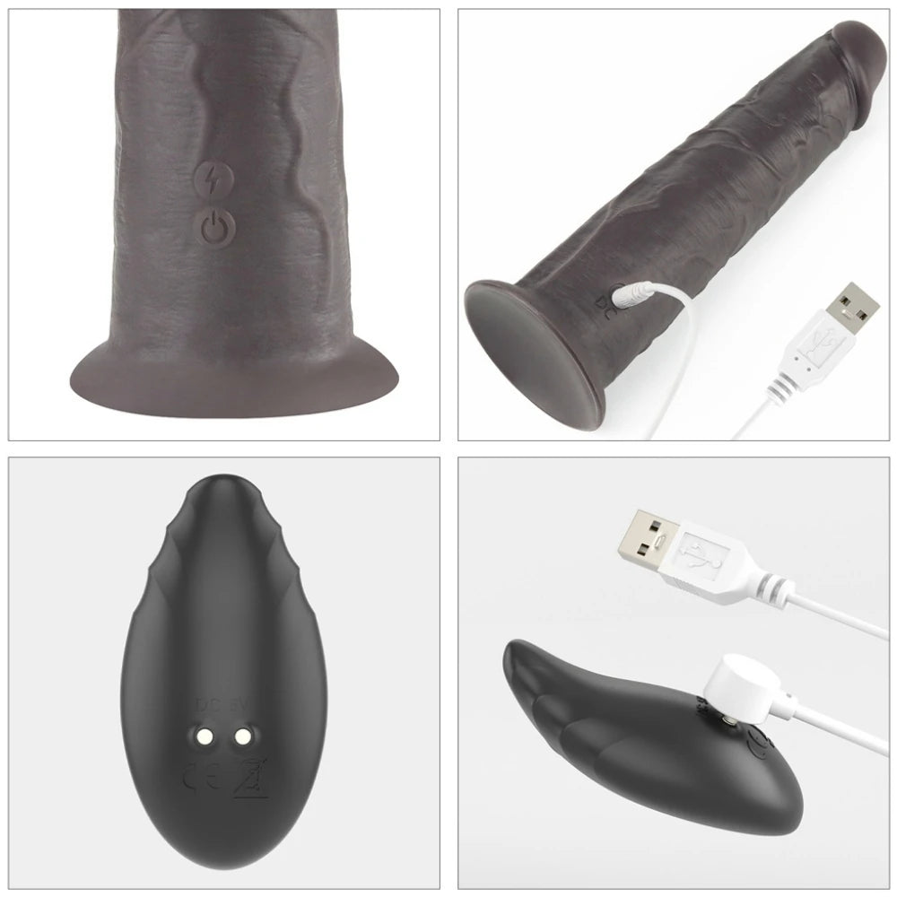 Lovetoy Dual Layered Silicone Rotator Black 20 Cm Hareketli Realistik Penis LV410220