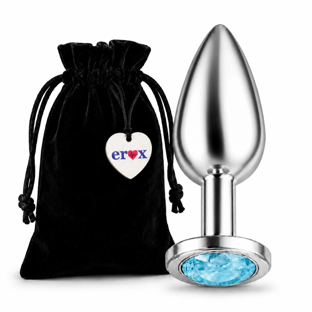 Frowzer Anal Fantasy Luxury Diamond Blue Taşlı Çelik Metal Anal Plug – Large