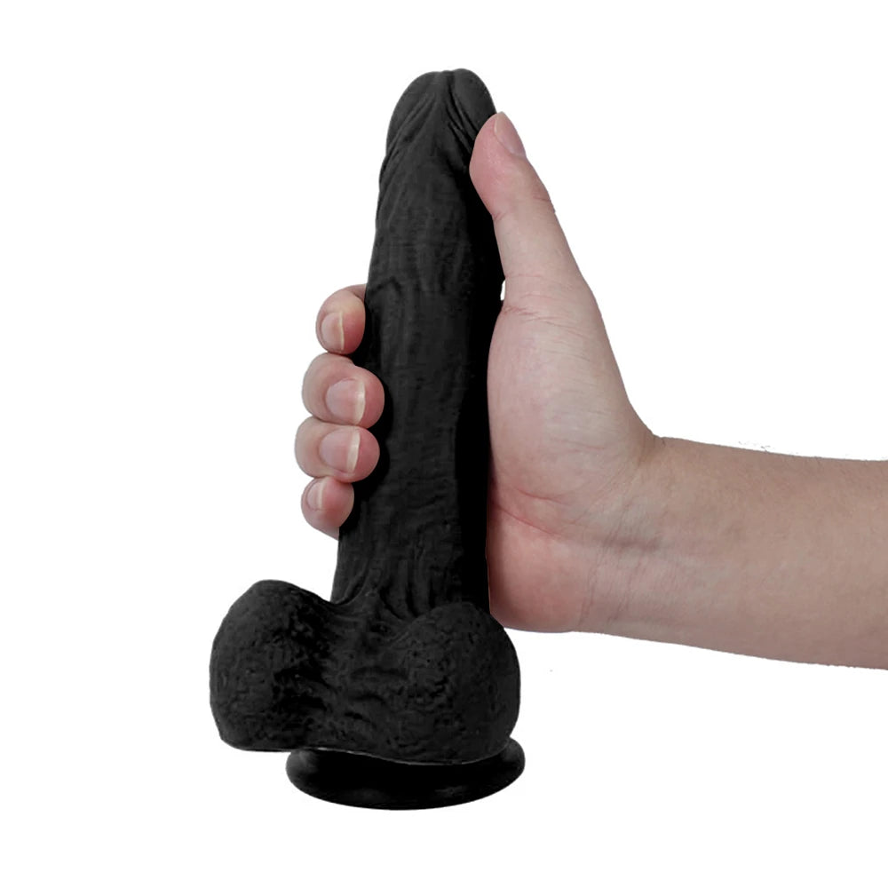 Xise Dildo Series Yuan 21 cm Realistik Zenci Penis XS-WBC10030-Black