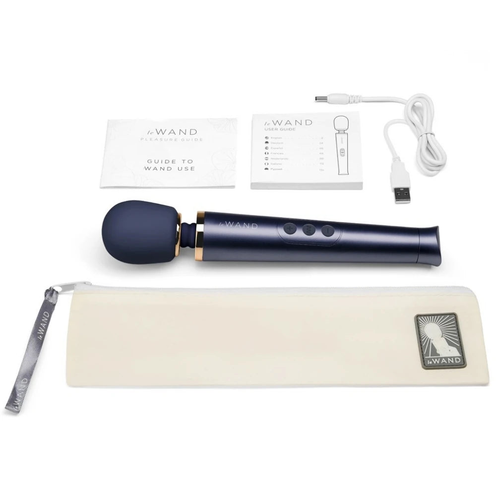 Le Wand Petite Rechargeable Vibrating Body Massager Masaj Aleti - Navy
