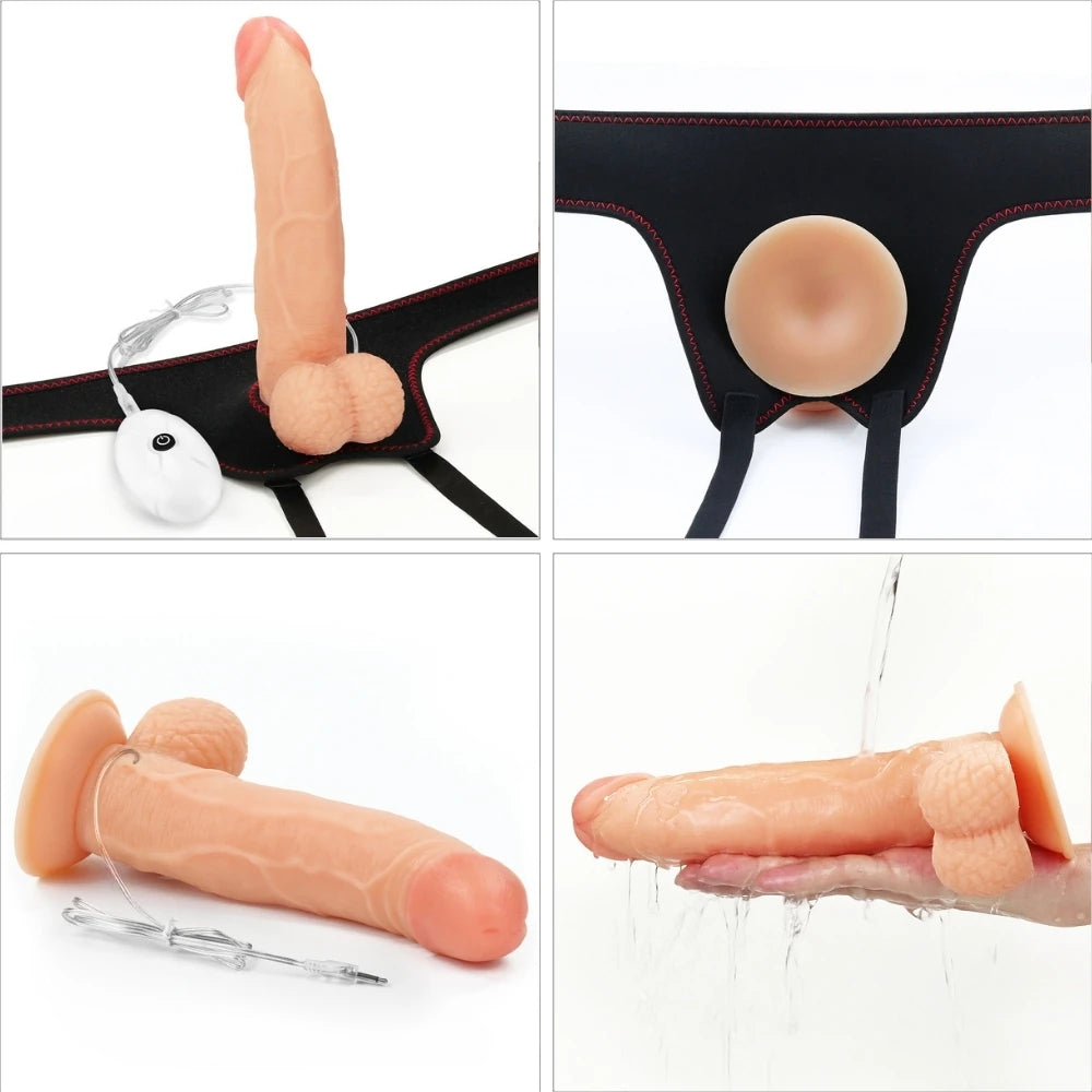 Lovetoy Vibrating Easy Strapon Set 8.5'' Belden Bağlamalı Titreşimli Penis LV715118