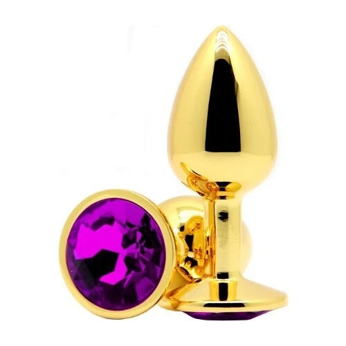 Frowzer Gold Small Mor Kristal Taşlı Metal Anal Plug