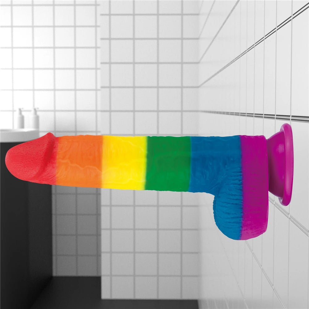 Lovetoy Prider Dildo 23 cm Renkli Soft Doku Realistik Penis LV410028