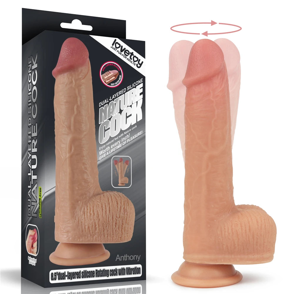 Lovetoy Anthony Dual Layered Silicone Dildo Dönebilen Realistik Penis LV4032