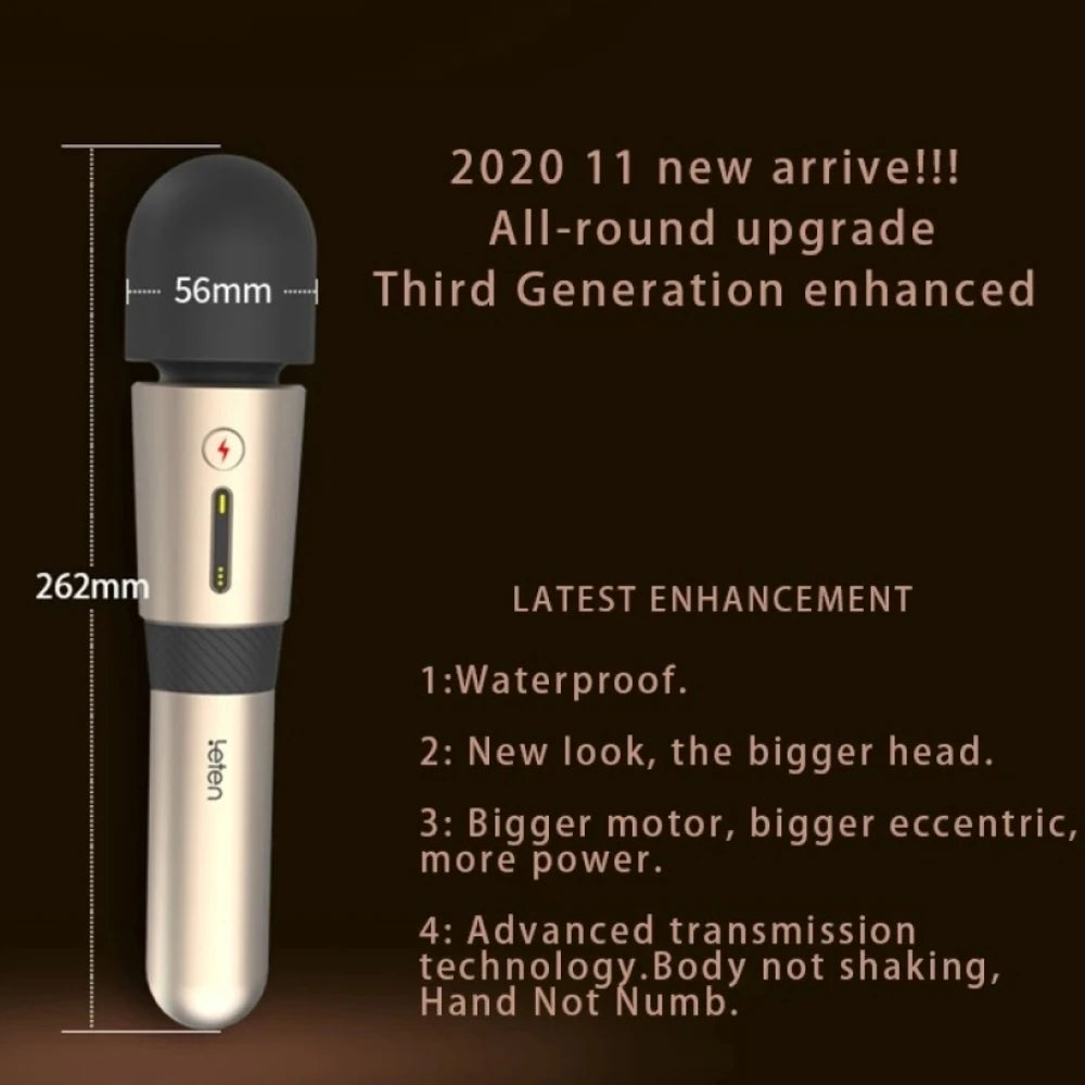 Leten Lighting 3 Professional Massager Ultra Güçlü Masaj Wand Vibratör