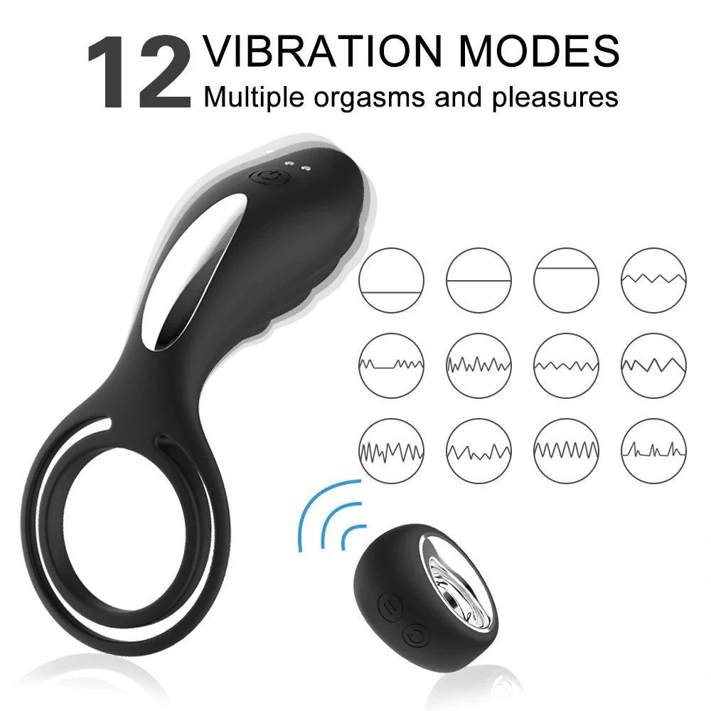 Private Body Safe Black Çok Yönlü Uzaktan Kumandalı Penis Halkası Anal Vibratör