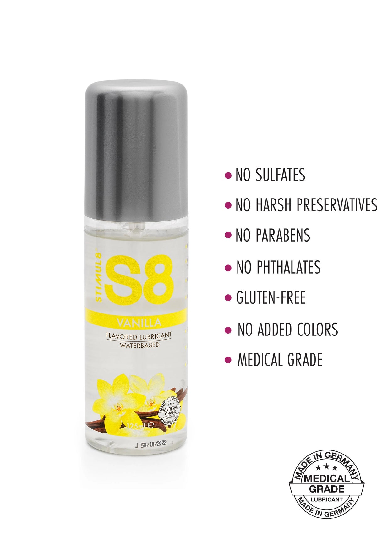 S8 Su Bazlı Vanilya Aromalı 125Ml Kayganlaştırıcı