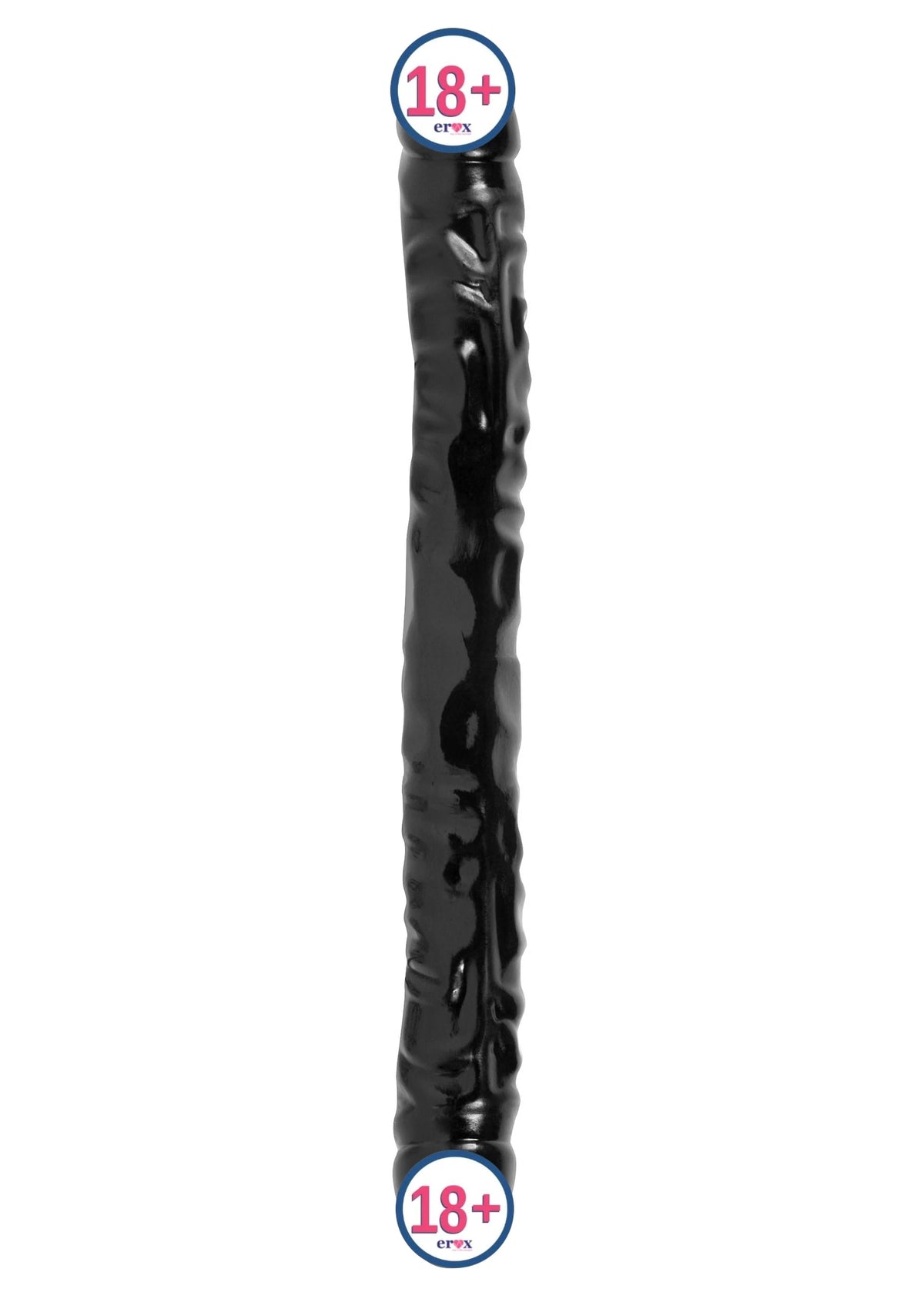 Doc Johnson Jr. Veined 30 Cm Çift Taraflı Realistik Jel Penis-Siyah