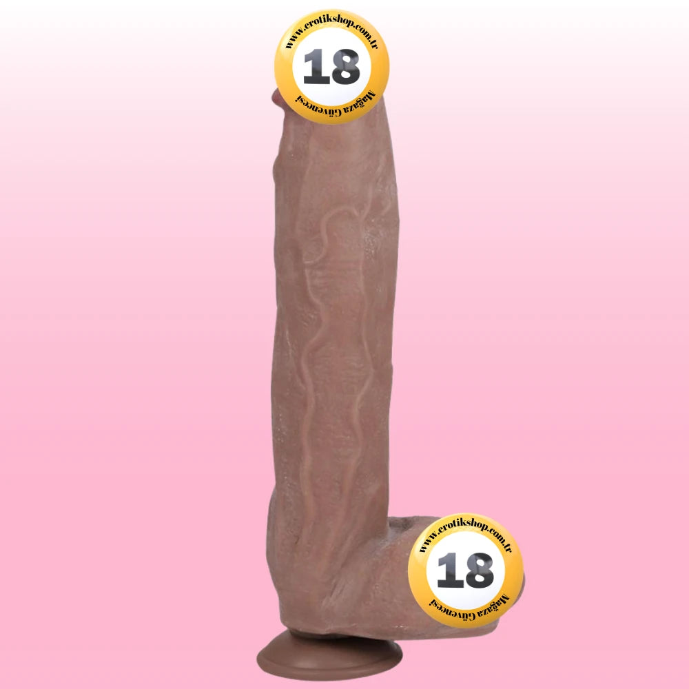 Erox Dildo Series Double Layer Hareketli Deri Büyük Realistik Penis