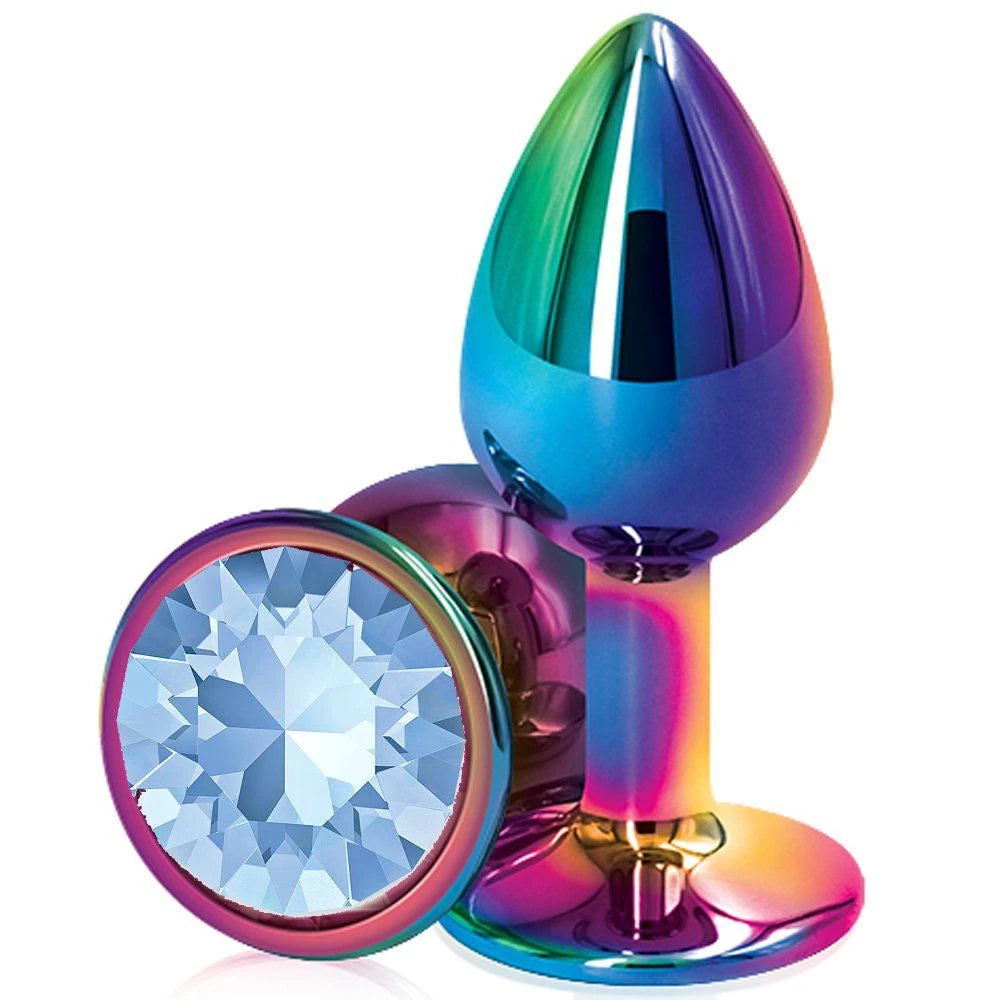 Frowzer Rainbow Hot Cooling Blue Large Anal Metal Plug
