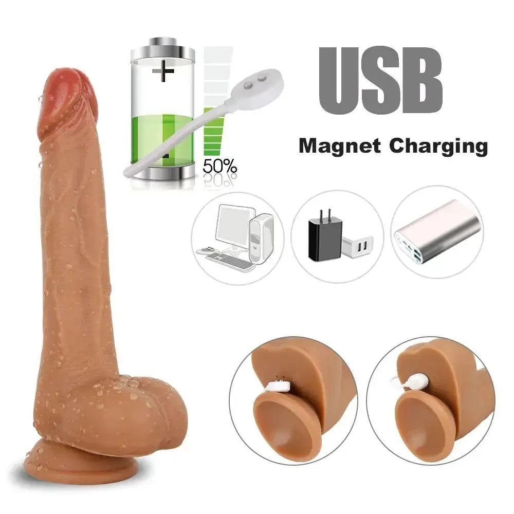 Marcelo Natural Dildo 22 Cm İleri Geri Hareketli Kemerli Realistik Penis