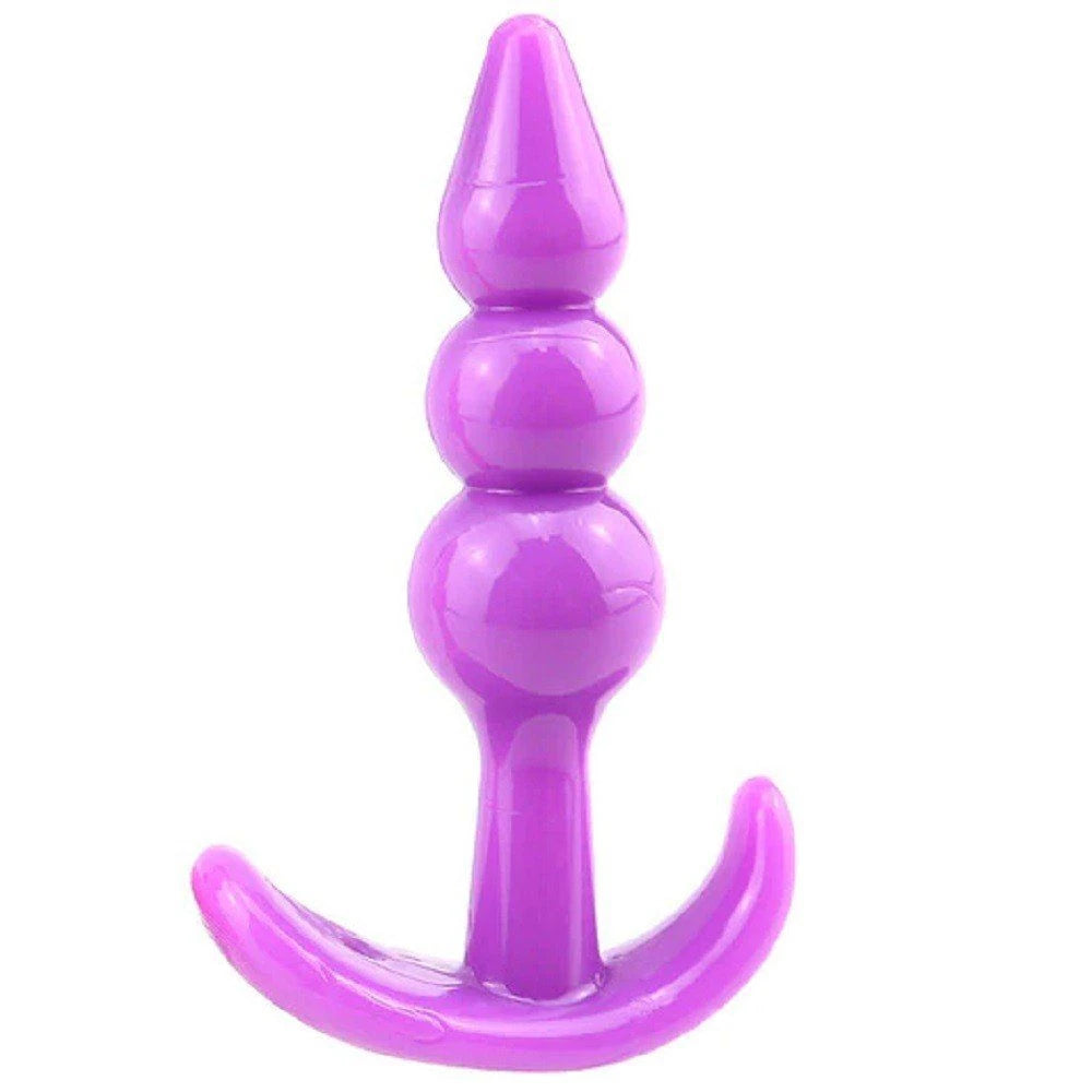 Frowzer Anal Fantasy Ribbled Silicone Jelly Butt Plug Anal Alıştırıcı-Purple