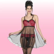 Frowzer Night Wear Kısa Tül Jartiyerli Ince Askılı Tül Kadın Jartiyetli Gecelik