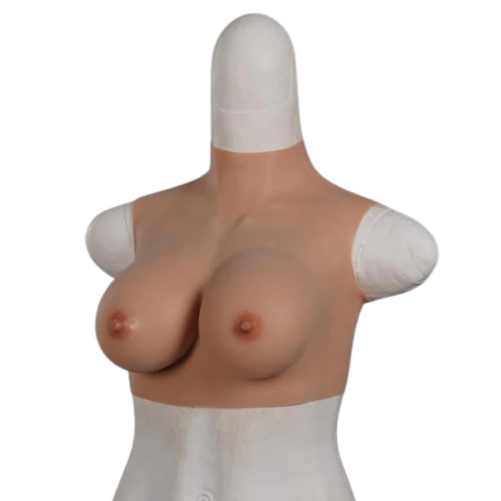 The Sex Toys Bodysuit Crossdresser Giyilebilir Boğazlı Realistik Silikon Göğüs