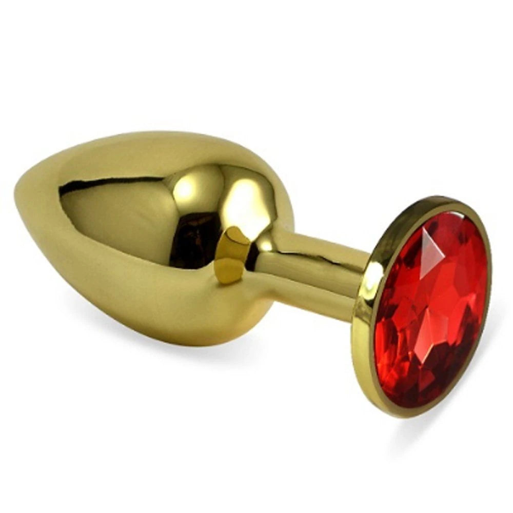 Frowzer Gold Small Kırmızı Kristal Taşlı Metal Anal Plug
