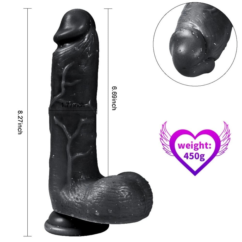 Xise Dildo Series Adam Rubber  21 cm Realistik Zenci Penis XS-WBC10012-Black